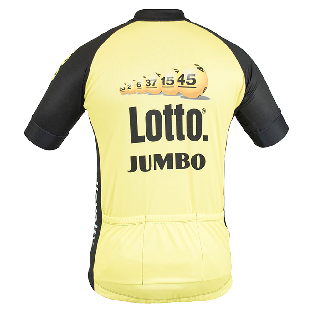 Maillot Cycliste Shimano Bianchi UCI Lotto Jumbo - Taille L, Jaune, Manches Courtes