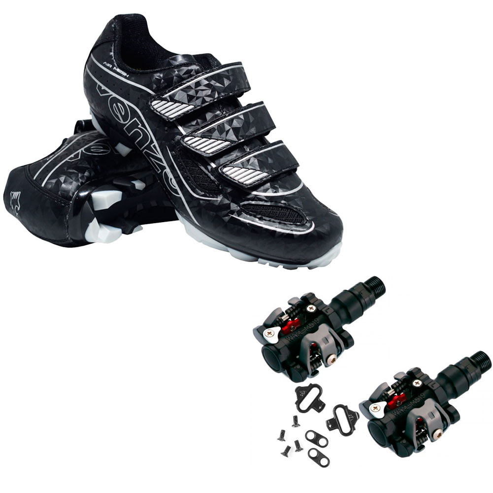 Kit Sapatilha Venzo VSX Evo + Pedal Wellgo M919
