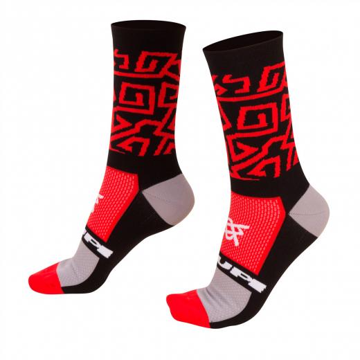 Meia Hupi Preto/Vermelho